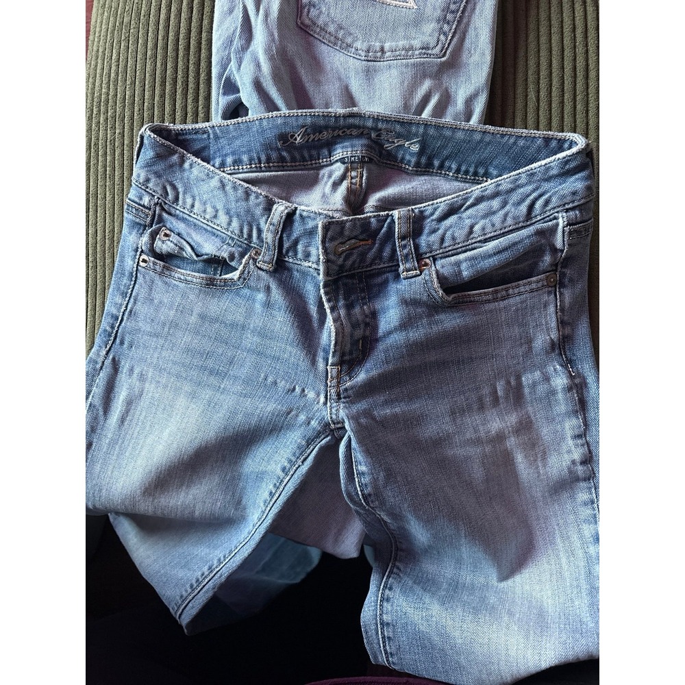 American Eagle Favorite Boyfriend Jeans Light Wash Blue Size 2 Stretch Denim